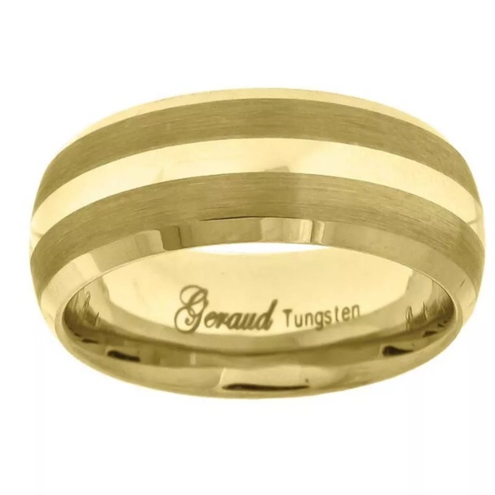 8mm Geraud Tungsten Gold Tone Comfort Fit Band